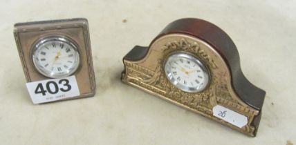 Two silver fronted small clocks