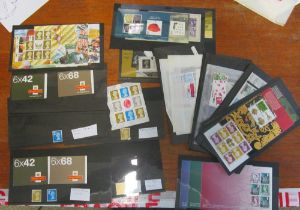 Various stamps including 68p and 42p and coil strip
