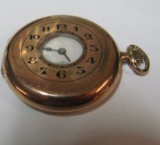 A 9ct gold half-hunter pocket watch