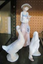 A Nao figure and two geese (boxed)