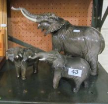 Three Beswick elephants (two a/f)