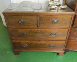 A small 19th Century chest of two short and two long drawers