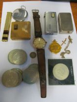 A Regency gent's watch, lighters, coins et cetera