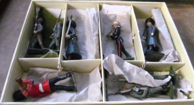 Eight lead soldiers WW1 and WW2 including one Britains