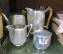 A Picquot Ware tea and coffee pots, sucrier and jug