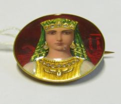 An early 20th Century Swiss gold and enamel brooch/pendant, signed Plojoux