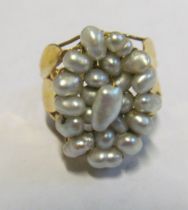 A Mississippi pearl and gold ring, size N