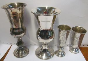 Four silver Kiddish cups