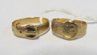 Two 9ct gold buckle rings 4.4g