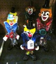 Various Murano glass clowns (slightly a/f)