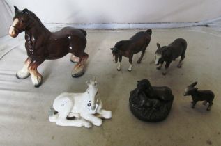 Various Beswick horse and other horse ornaments