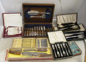 Some cased cutlery