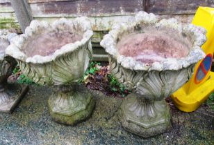 Two concrete plant pots