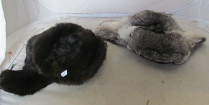 Two Russian style fur hats