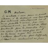 MAUPASSANT GUY DE: (1850-1893) 'If my request would embarrass M. Massenet too much, please tell me..
