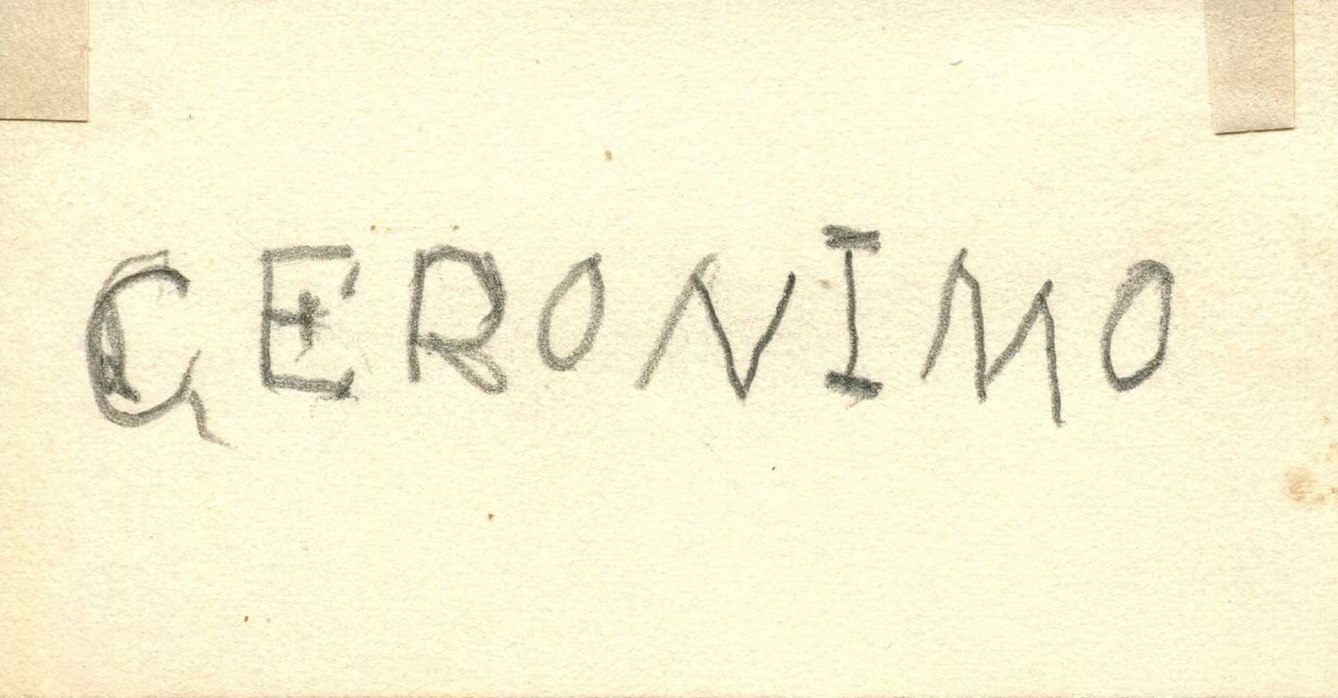 GERONIMO: (1829-1909) Geronimo signs for the President of the Wells Fargo Express Company