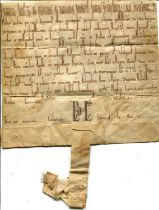 LOUIS VII: (1120-1180) An exceptionally rare document signed by King Louis VII shortly before the Se