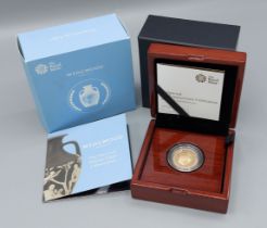 A Royal Mint 22ct gold two pound coin commemorating the 260th anniversary of Wedgwood, 15.97gms