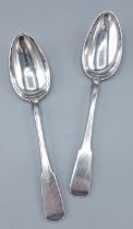 A pair of Scottish Provincial silver table spoons, makers mark for Robert Keay, Perth, 4ozs