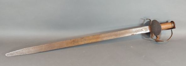 A reenactors copy of an English Civil War Proto Mortuary sword, 68cm long blade