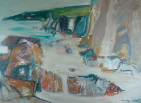 David Ewans, Looking Toward The Sea, Porto Warren, oil on board, signed, 74cms x 100cms