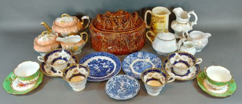 A Portmeirion covered game pie dish, decorated with game, together with a collection of other