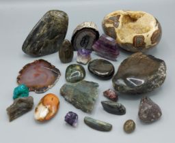 A collection of gem stones and minerals