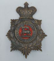 The West Surrey 2nd Volunteer Battalion Queen Victoria's Crown helmet plate