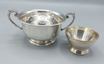 A Birmingham silver sucrier together with a small Birmingham silver bowl, 6ozs