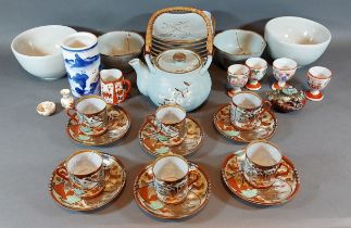 A set of six Japanese coffee cups and saucers, together with other Oriental ceramics