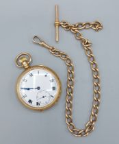 An 18ct gold cased pocket watch the movement inscribed Rolex Lever, 105gms including movement