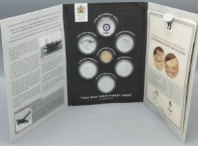The Battle of Britain 75th anniversary commemorative coin set to include a 9ct gold proof coin 6.2g,