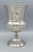 A George III Scottish silver pedestal cup of half lobed form, Edinburgh 1815, maker William Peat