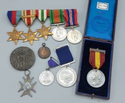 A WWII medal group of five comprising The 1939-1945 Star, The Africa Star, The Italy Star, The