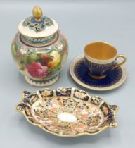 A Royal Worcester Pot Pourri hand painted with roses together with a Royal Worcester cup and