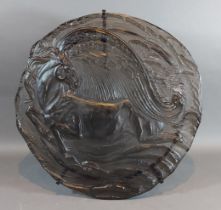 A Rosenthal glass year plate by Ernst Fuchs decorated with winged Pegasus in original box, 40cms