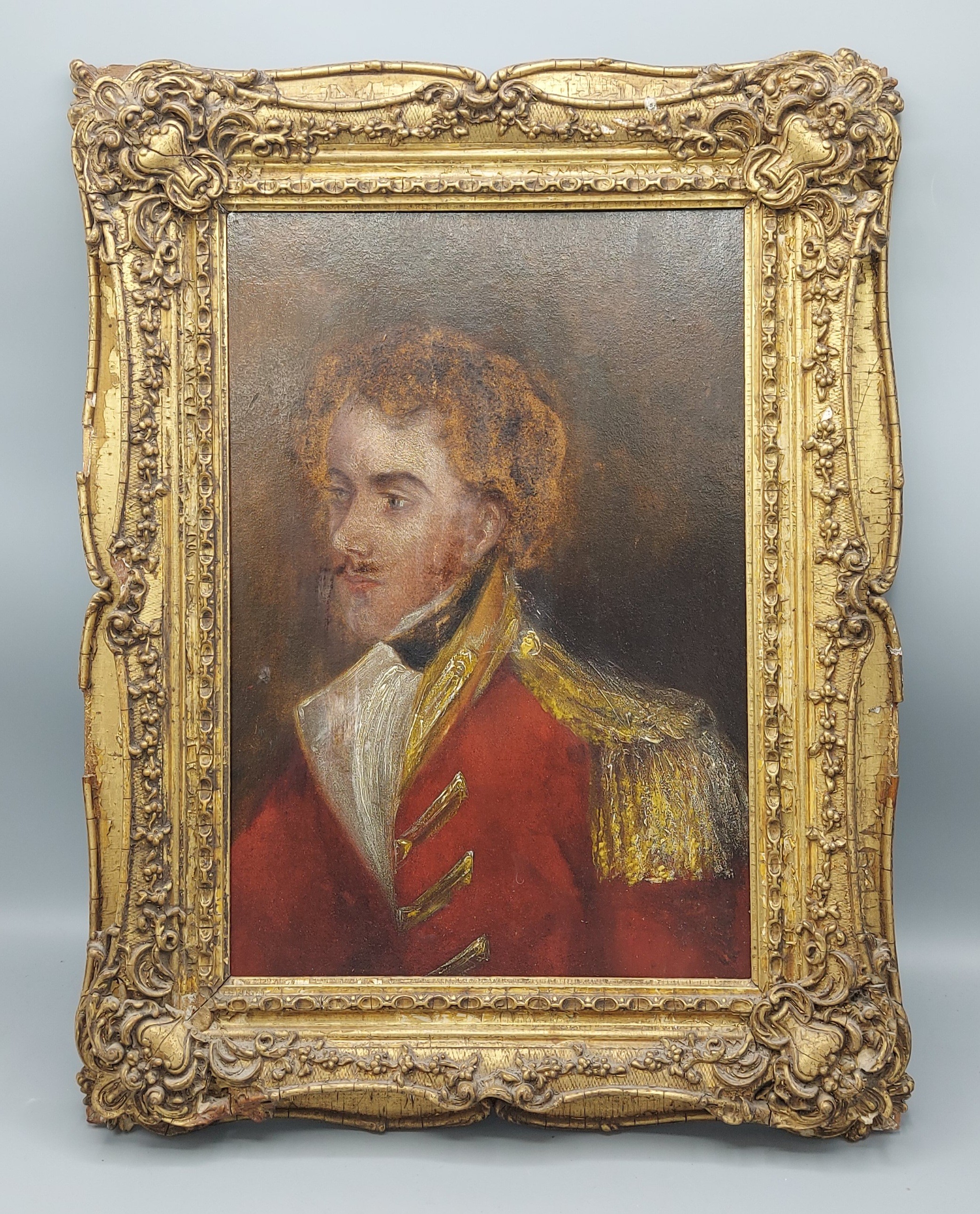 Early 19th English school, military portrait of William Balden 16th Bengal native infantry, oil on