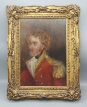 Early 19th English school, military portrait of William Balden 16th Bengal native infantry, oil on