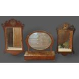 A 19th Century Mahogany Framed Wall Mirror, together with another similar wall mirror and a mahogany