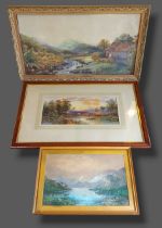 R.H. Roberts rural scene, watercolour together with two other watercolours