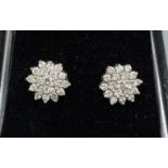 A pair of 18ct gold Diamond cluster earstuds