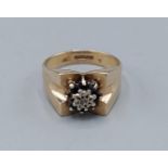 A 9ct gold Sapphire and Diamond cluster ring, 3.6gms, ring size N