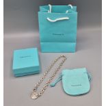 A Tiffany & Co, 925 silver Return To Tiffany oval tag necklace, 41cms long, together with box and