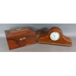 An Edwardian mahogany mantle clock retailed by Mappin and Webb together with a 19th Century mahogany