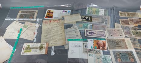 A collection of foreign bank notes to include Australia and others together with a small