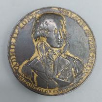A bronze Medallion commemorating The Battle of The Nile, with obverse bust of Nelson inscribed