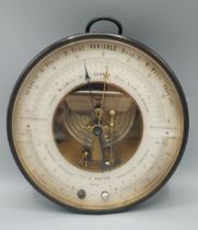 A late 19th Century barometer by J. and A. Molteni, 17cms diameter