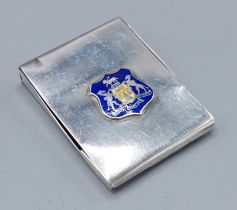 A Birmingham silver and enamel match case