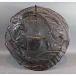 A Rosenthal glass year plate by Ernst Fuchs decorated with winged Pegasus in original box, 40cms