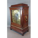 A mahogany and gilded bracket clock, the brass dial inscribed J. Wilks Wolverton, with Roman and